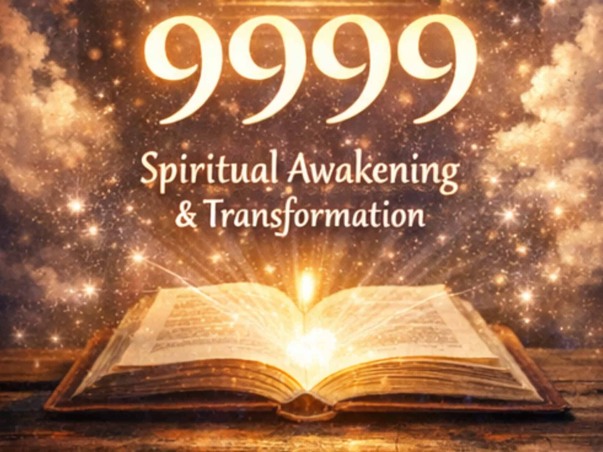 Angel Number 9999 Meaning: The End of a Cycle and the Beginning of Your Soul’s Next Chapter Angel number 9999 meaning with glowing book and light representing spiritual awakening, wisdom, and transformation