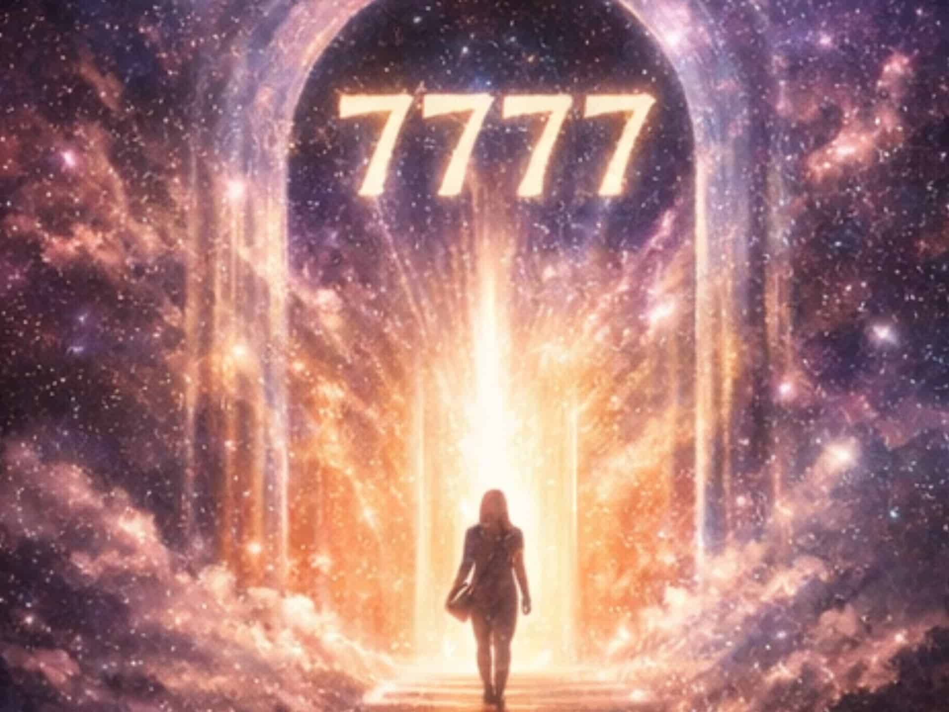Angel Number 7777 Meaning: Spiritual Awakening, Love, Luck, and Divine Guidance angel number 7777 meaning spiritual portal glowing with numbers symbolizing awakening and divine guidance