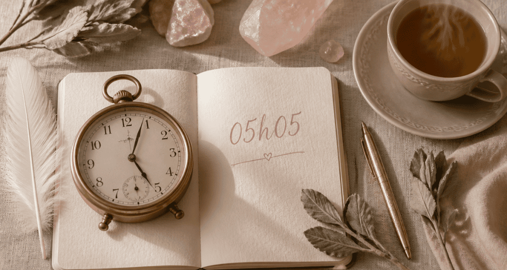05h05 signification flamme jumelle horloge vintage