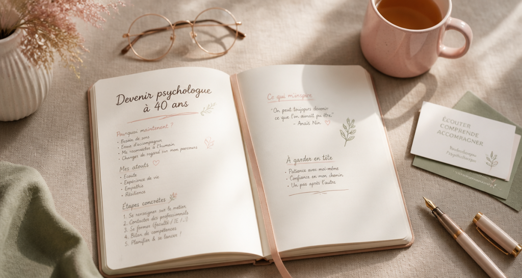 devenir psychologue à 40 ans bureau inspirant