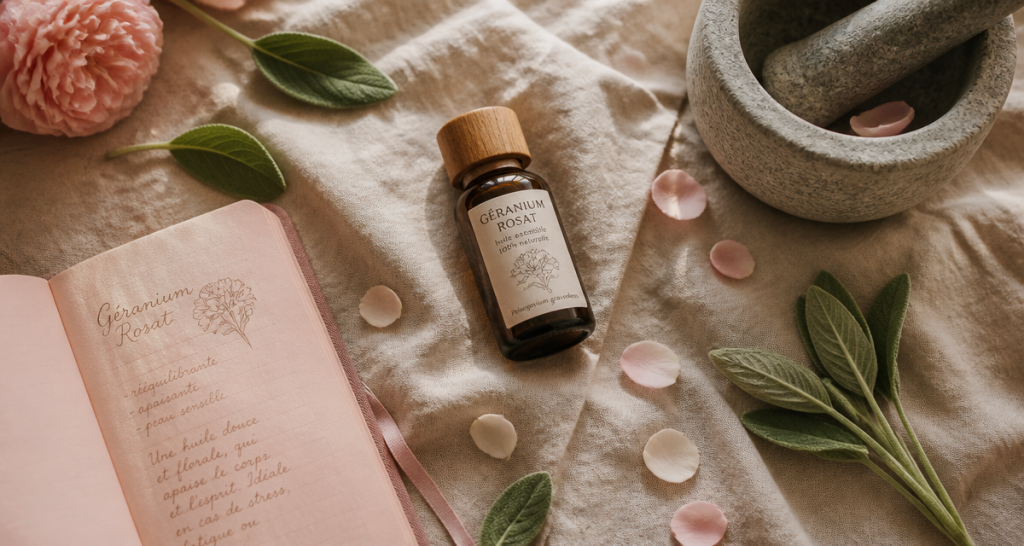huile essentielle géranium bienfaits sur peau nette