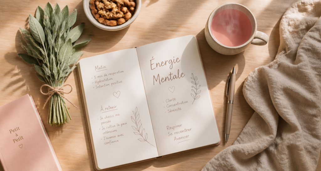 retrouver de l energie mentale carnet tasse noix
