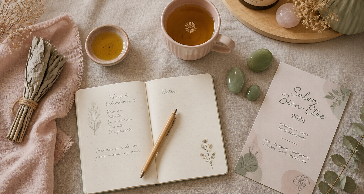 Objets zen sur table salon du bien etre 2024