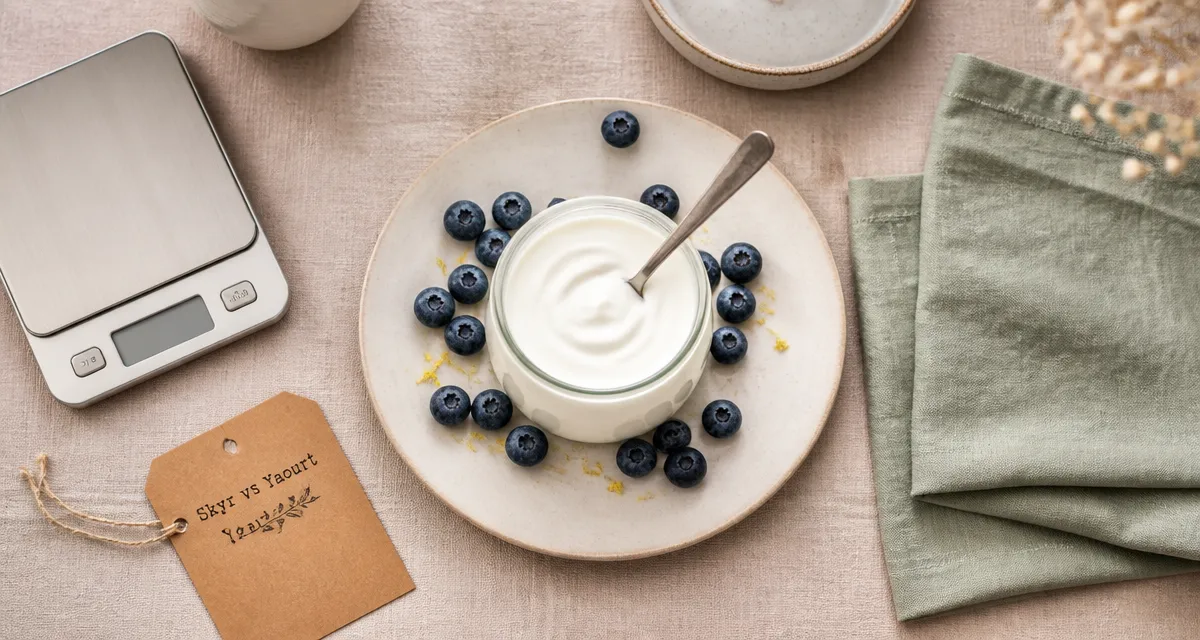 C est quoi le skyr ? Pot de skyr nature islandais aux myrtilles