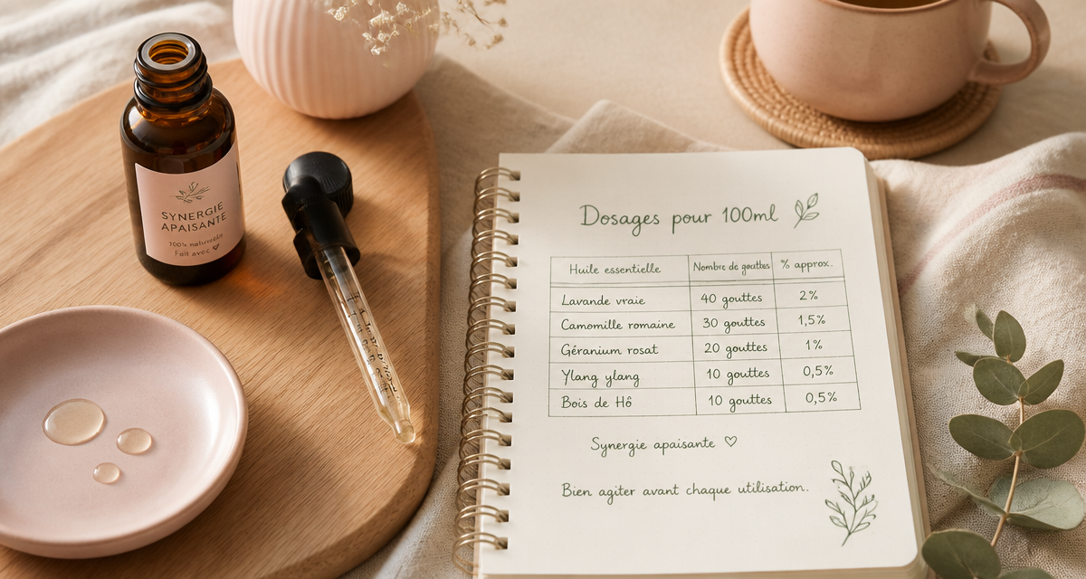 combien de gouttes d'huile essentielle pour 100ml flacon pipette carnet