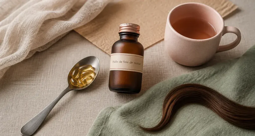 Huile foie de morue : bienfaits cheveux, chute ralentie