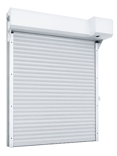 Heavy-duty industrial security shutter door with automated operation, ideal for commercial and industrial applications, ensuring safety and durability.