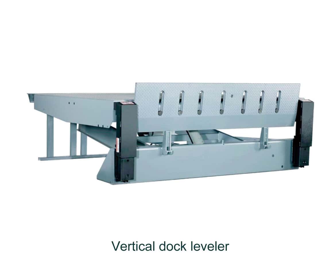 Heavy-duty vertical dock leveler for loading and unloading trucks, providing safe and efficient dock operations. Made by Safeguard Systems Group, a leading manufacturer in China.