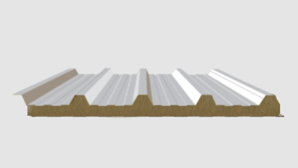 Corrosion-resistant steel roofing panel with insulated core for durable building protection and energy efficiency.
