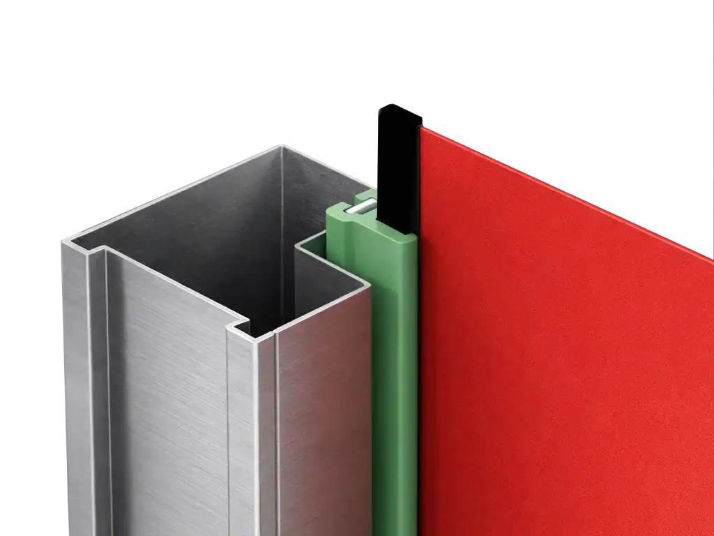Industrial zipper high-speed door sealing system with heavy-duty steel guide rail and PVC curtain