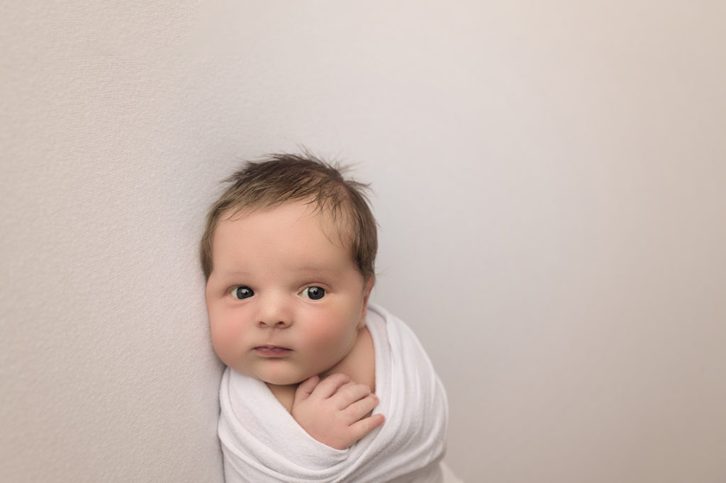 newborn baby boy wide awake