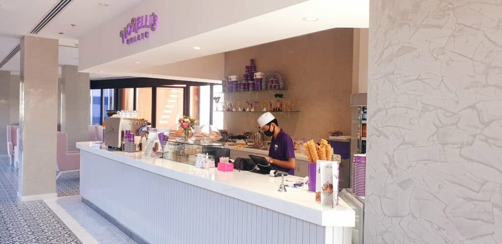 solid surfaces for gelato store