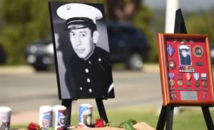 Photo of Roger Gonzalez being laid to rest at Green Hills Memorial Cemetary in Rancho Palos Verdes, California. (Photo by Brittany Murray, Press-Telegram/SCNG)
