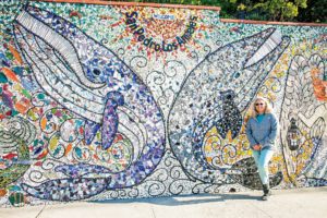 Photo of mosaic artist julie bender in san pedro california