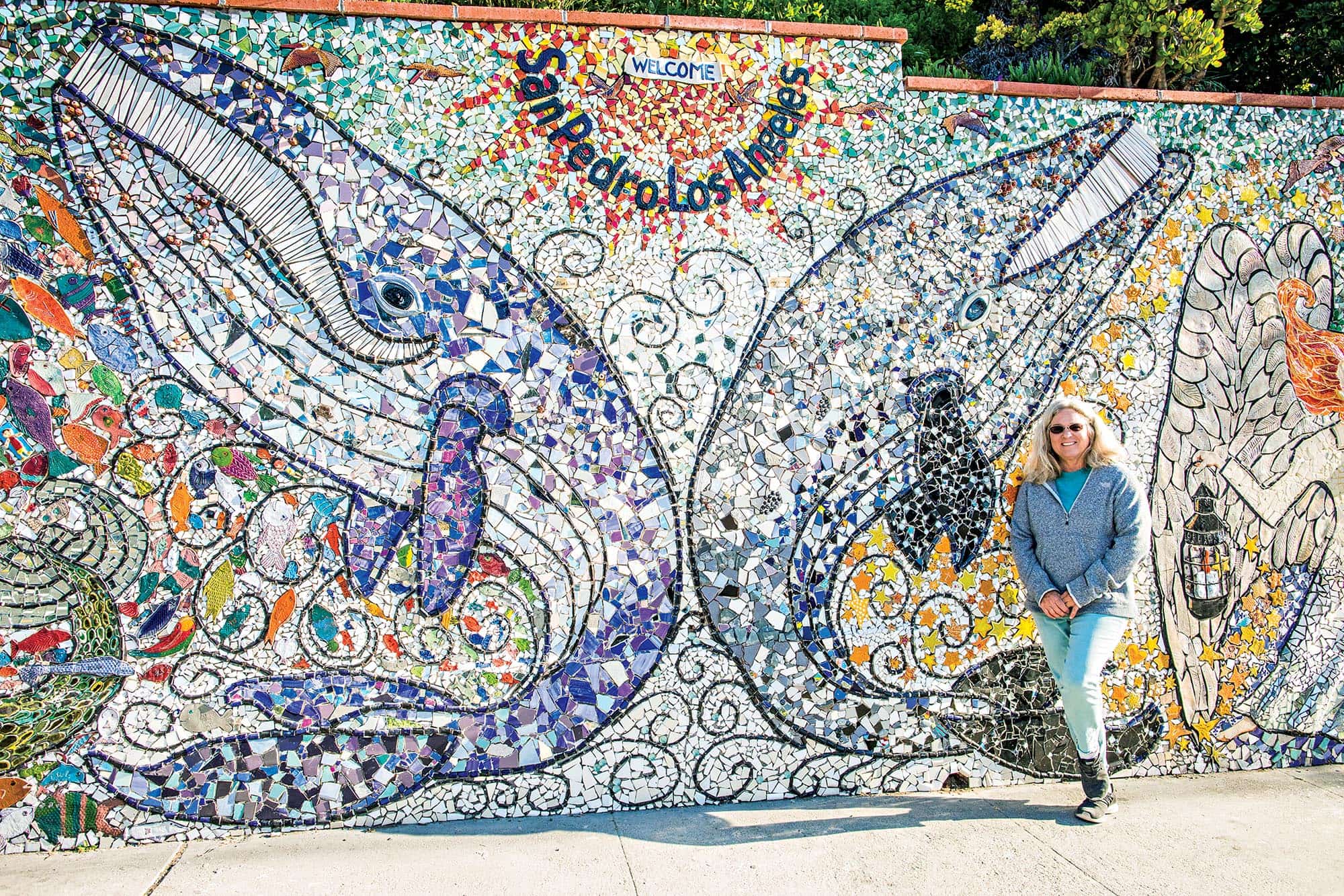 Photo of mosaic artist julie bender in san pedro california