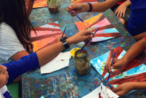 Photo of children making art in San Pedro California