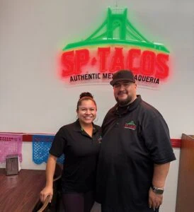 SP Tacos owners Nattaly Licon-Cruz and Abraham Cruz. (photo: Sanam Lamborn)