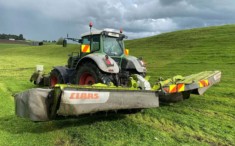 Sanson Agriculture, New Zealand, farm equipment, turf maintenance tractor, CLAAS mower deck, agricultural machinery, Kiwi farm machinery, pasture management, sustainable farming, rural NZ farming.