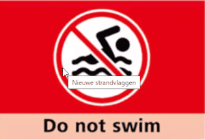 Nieuwe strandvlag rode vlag do not swim