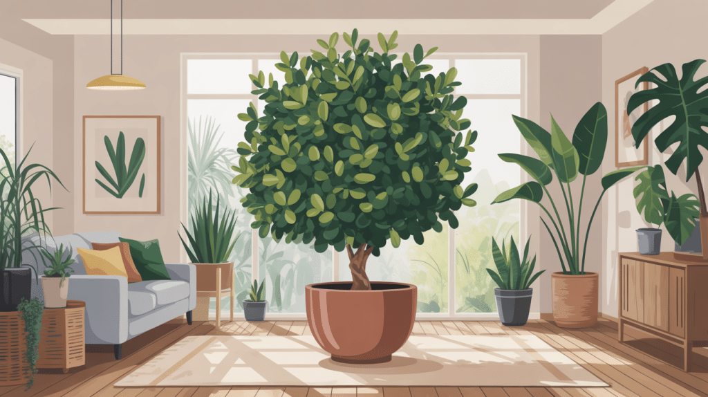 ficus cyathistipula intérieur grand pot feuillage dense