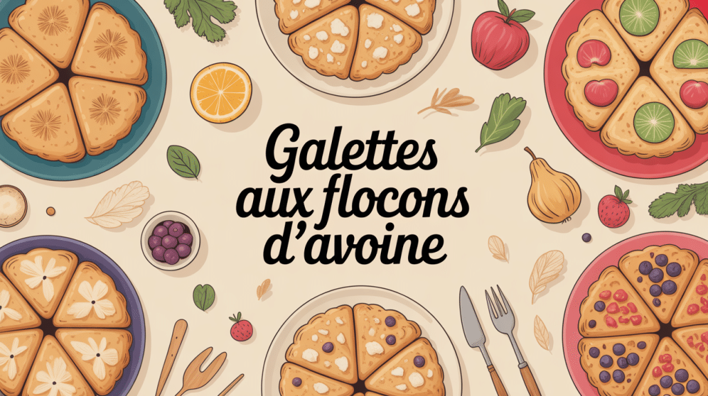 illustration galettes au flocons d'avoine sucrées et salées