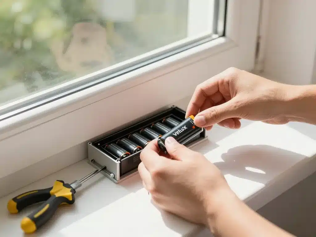 remplacer batterie pour volet roulant solaire velux étapes sécurité