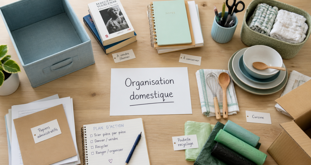 aide rangement maison plan de travail tri objets