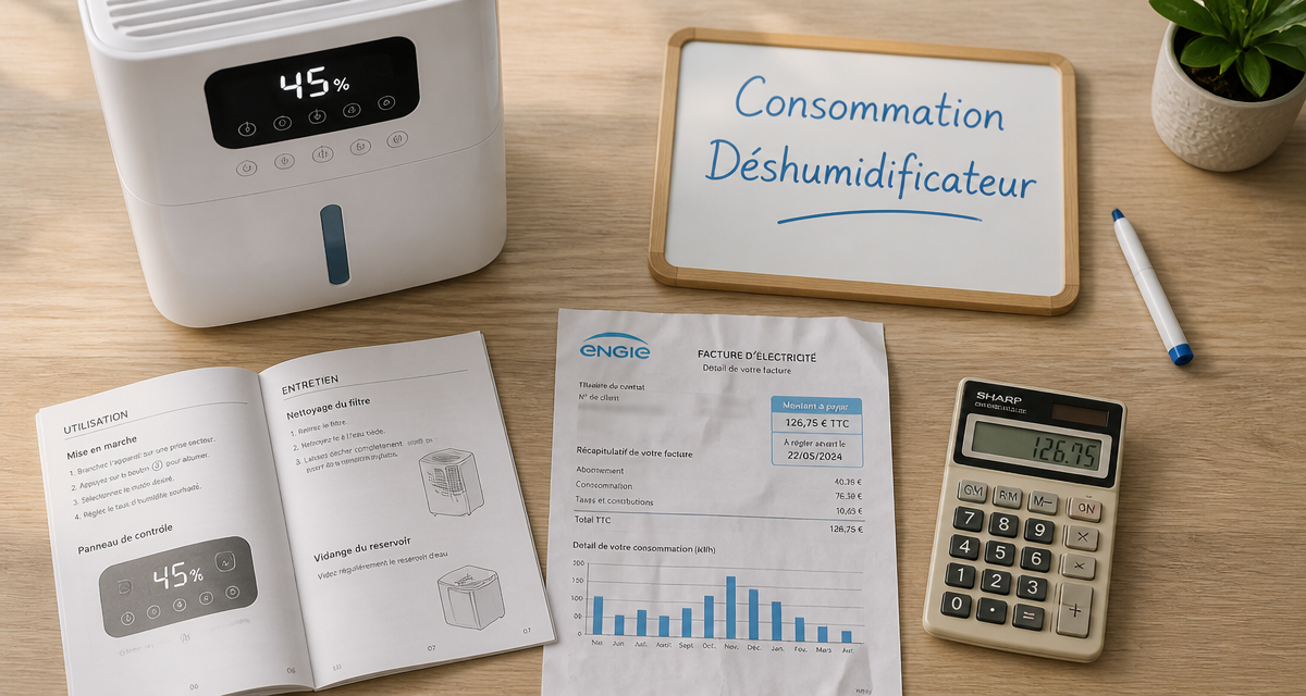 déshumidificateur consommation facture et calculatrice