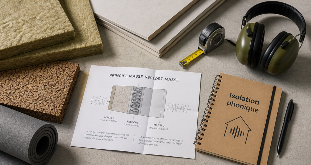 isoler phoniquement une pièce échantillons matériaux