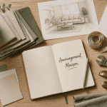 mon amenagement maison flat lay plan travail