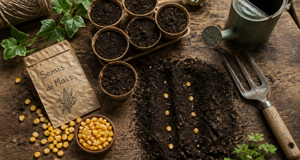 quand semer le mais graines et outils jardinage
