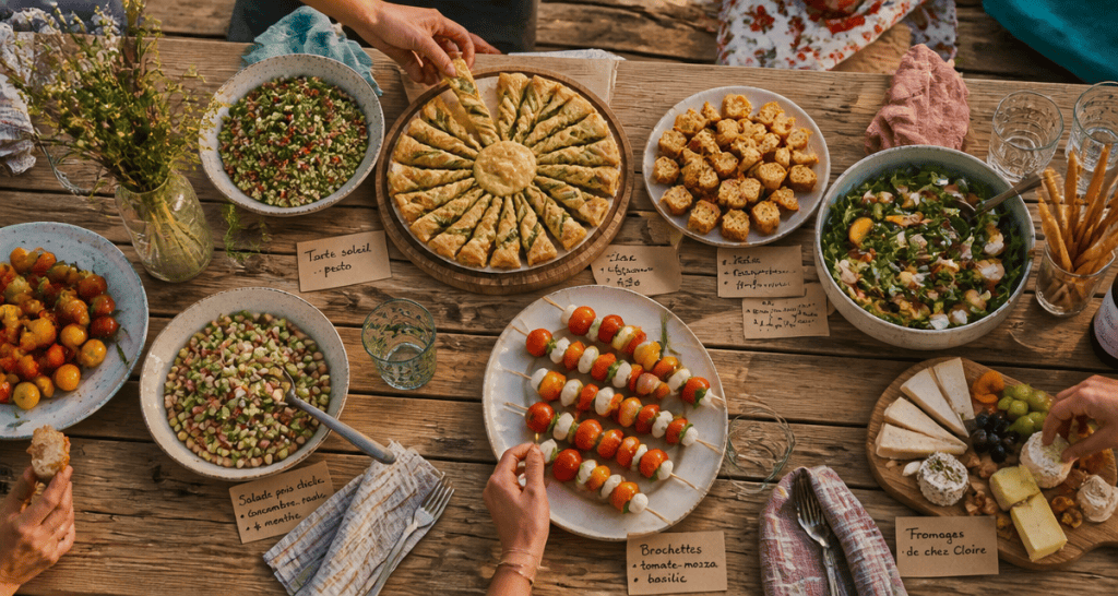 quel plat pour la fête des voisins table buffet