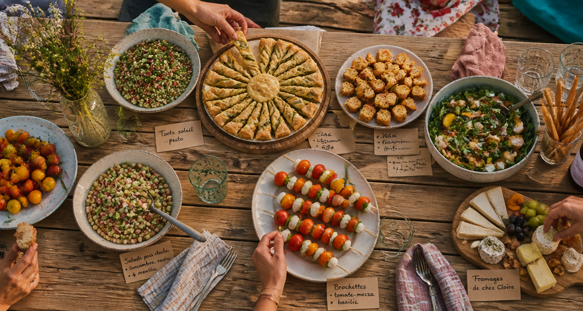 quel plat pour la fête des voisins table buffet