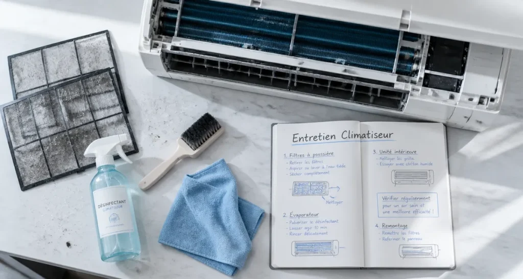 climatiseur nettoyage filtres outils entretien