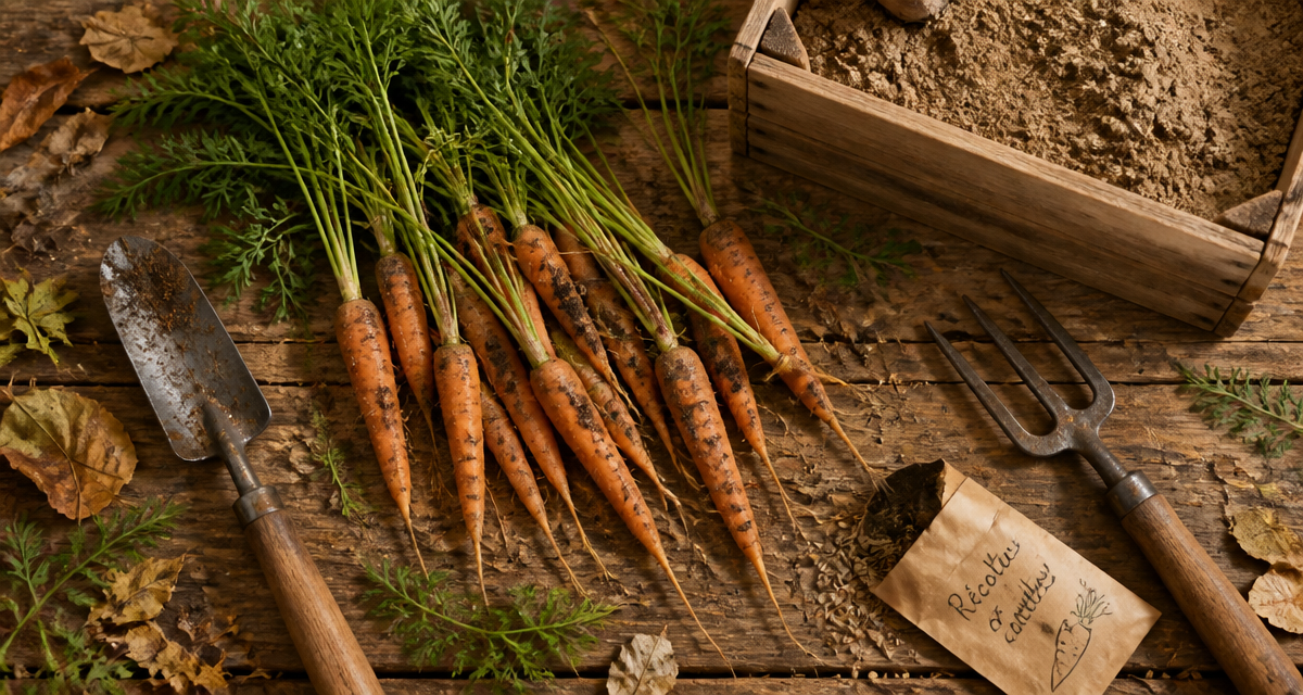quand recolter les carottes fraiches arrachées sur table