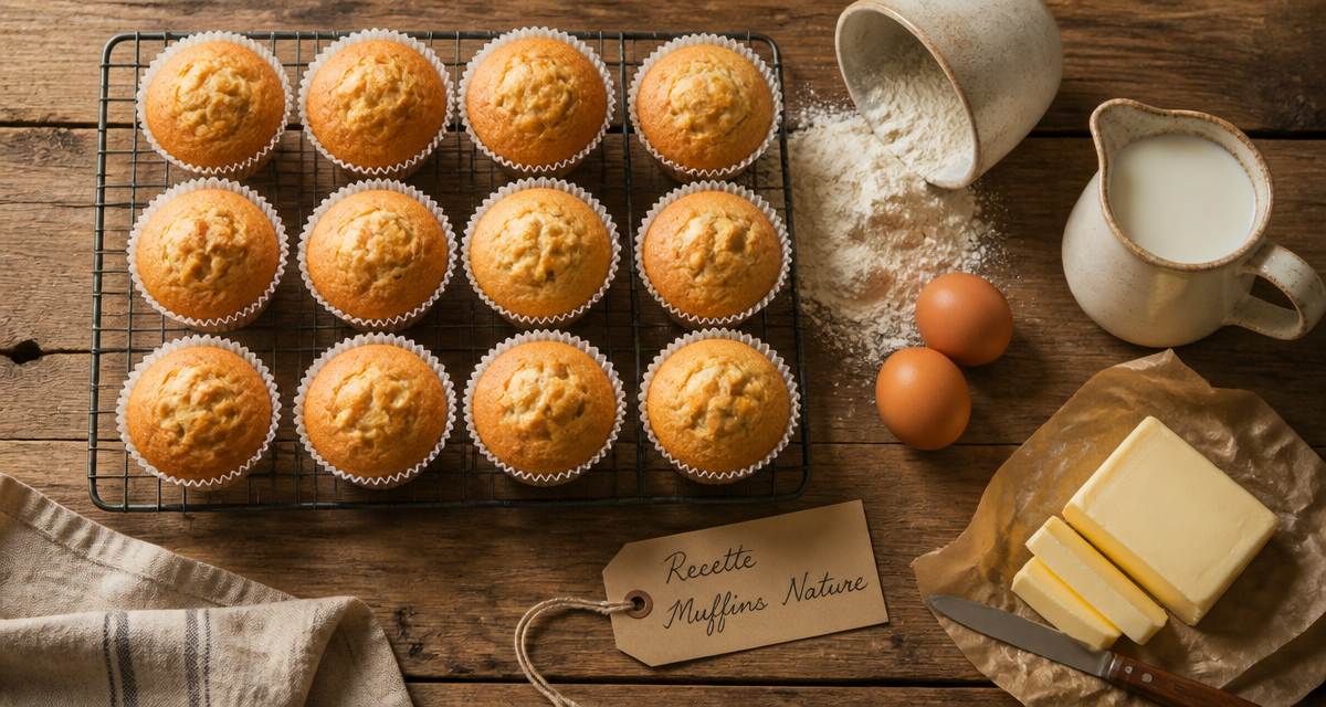 recette pour muffins nature sur table