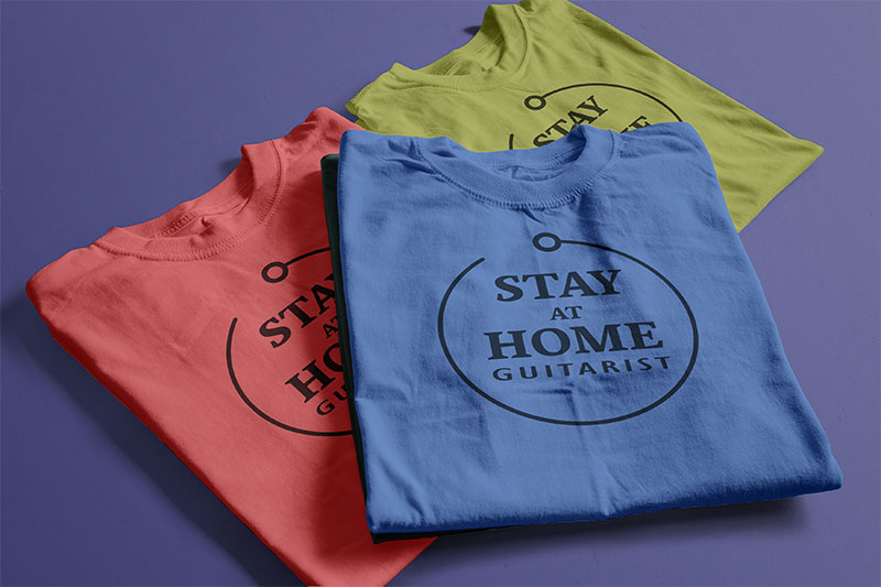 Stay at Home Guitarist shirts (mock-up).