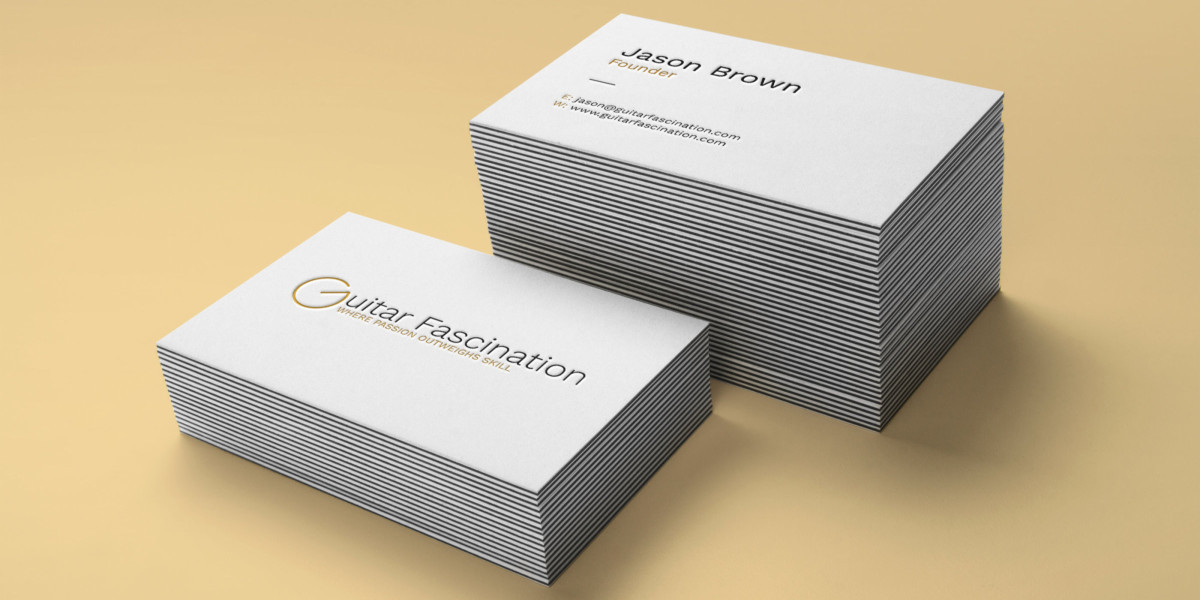 Guitar Fascination branding business cards mockup