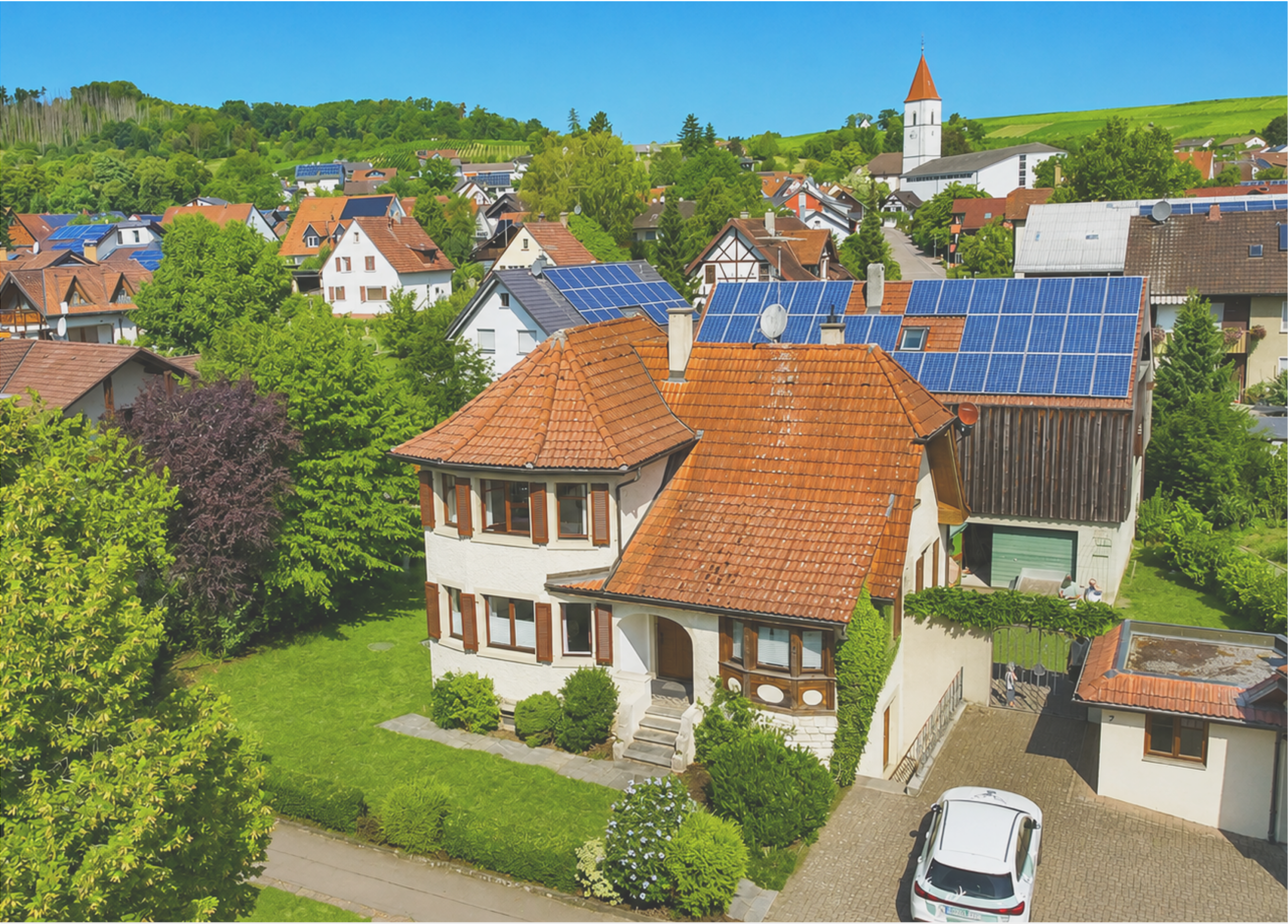 Schönes Einfamilienhaus mit Solaranlage und Garten in ruhiger Lage.