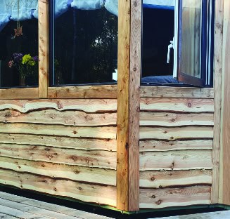 Waney edge Scottish Larch cladding - used to clad a static caravan