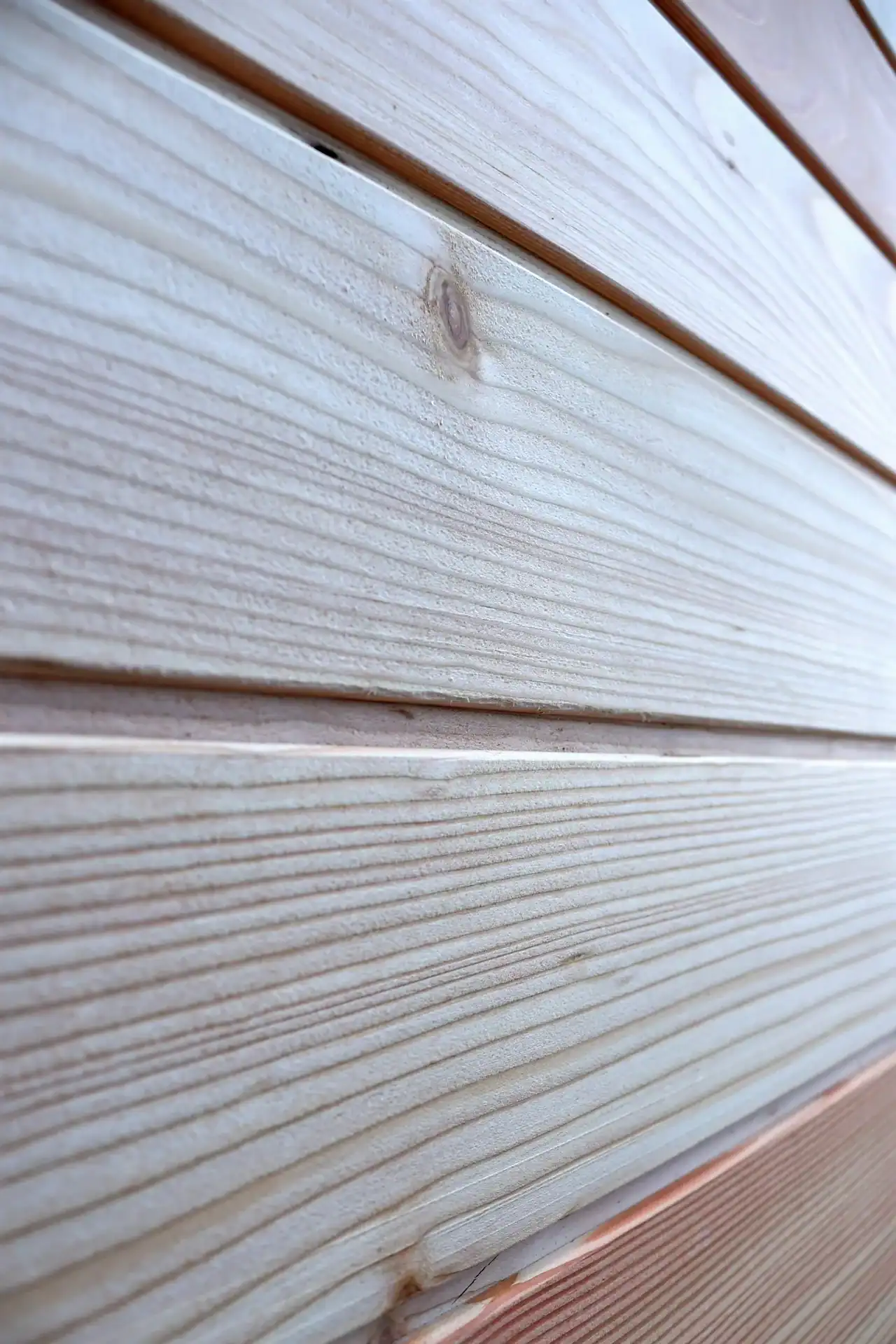 Close up detail shot of Larch Rounded Panel Cladding