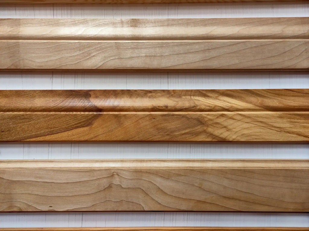 A selection of hardwood mouldings from different species