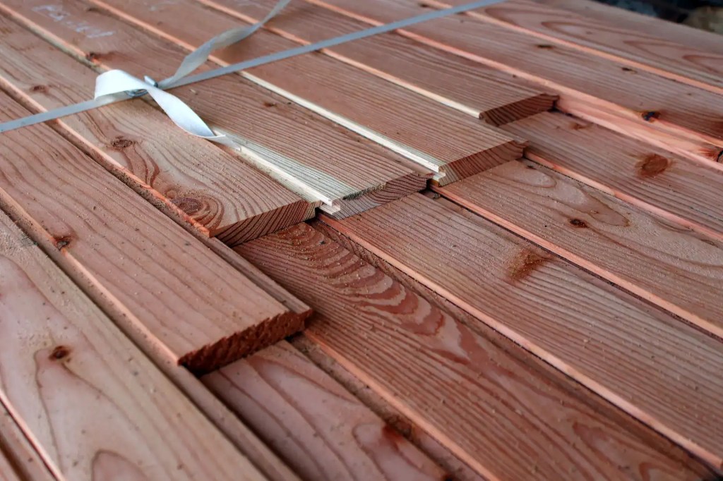 Larch rounded panel cladding order packed ready to go