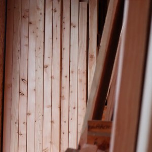 Photo of the larch cladding and decking sale area at Scottish Wood