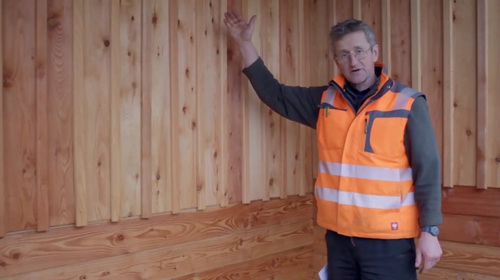 Larch Cladding Video Thumbnail with Jim Birley explaining about Scottish traditional cladding