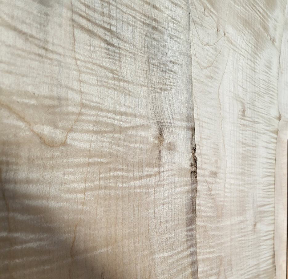 Close up of rippled sycamore timber