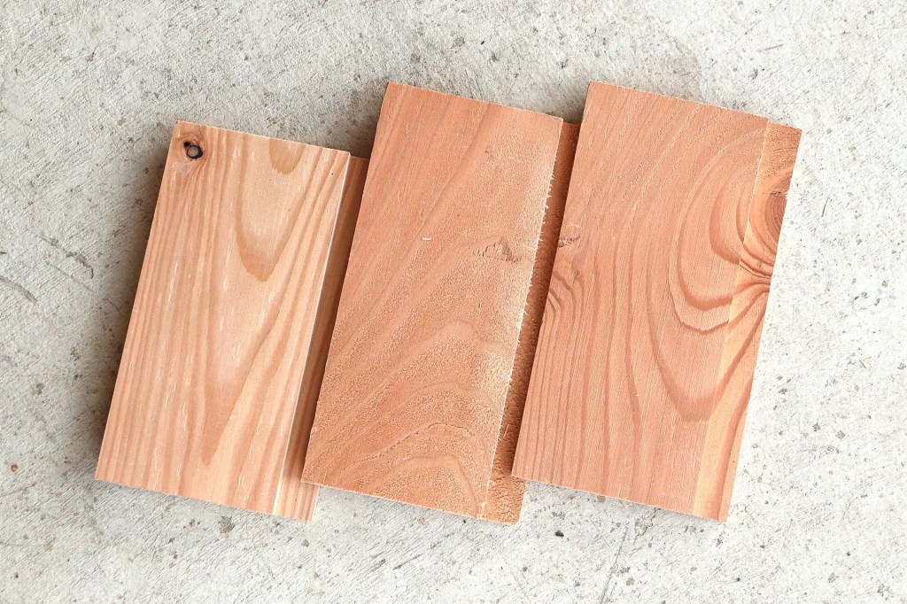 Samples of shadow gap larch cladding from Scottish Wood