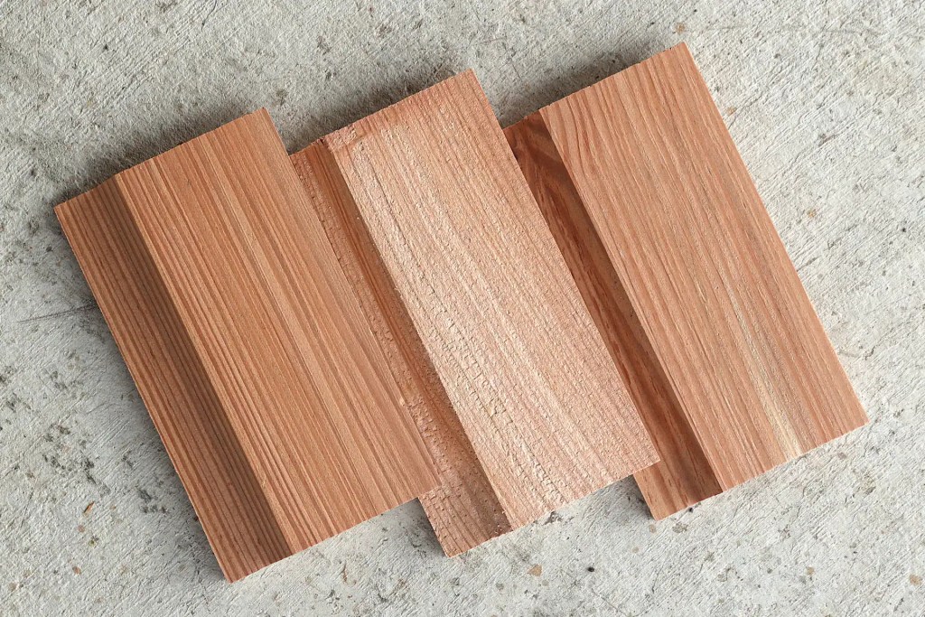 Larch shiplap cladding samples