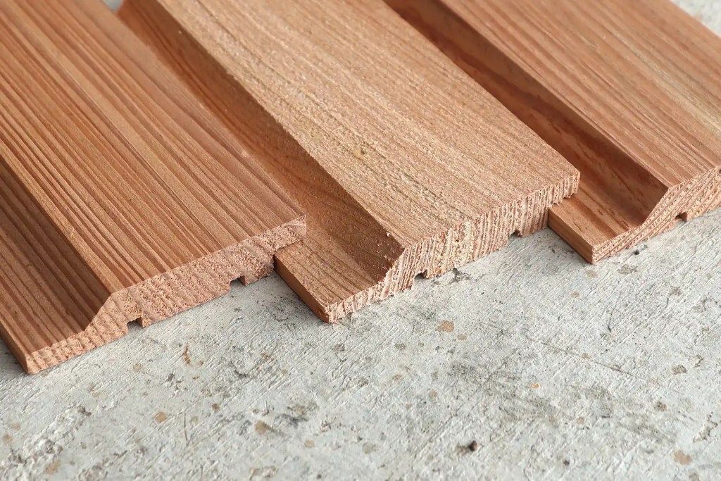 Larch shiplap cladding samples
