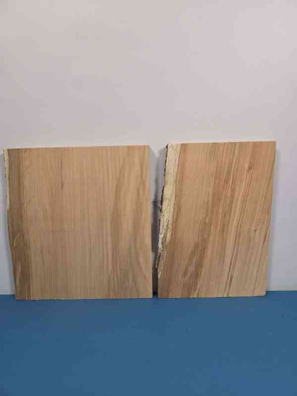 Small Sweet Chestnut offcuts with one rough edge, natural wood finish.